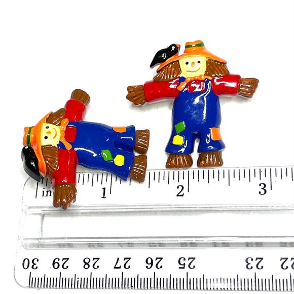 Vintage Earrings Scarecrow Post Pierced Halloween Thanksgiving Fall Holi… - Picture 2 of 3